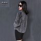 離境天海寧皮革城女士皮草200斤大碼2024新秋冬款獺兔毛皮草外套女短款 深灰色 新 5XL 155-165