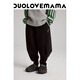 DUOLOVEMAMA立體兒童香蕉褲男女童設計感休閑針織彎刀褲春 精靈黑【現貨】 120 cm