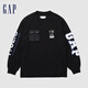 Gap【F/CE聯(lián)名系列】男女裝FCE長袖T恤情侶裝679894 黑色 XL (180/100A)亞洲尺碼