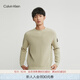 Calvin Klein Jeans秋冬男士休閑簡(jiǎn)約ck繡標舒適圓領(lǐng)純棉打底針織衫ZM02508 RB8-燕麥色 L