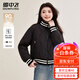 雪中飛短款輕便羽絨服女士秋冬季旅游出行百搭輕松時(shí)尚保暖舒適外套衣服 黑色 L (165)