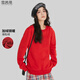 雪茜曼新年紅色拜年加絨圓領(lǐng)衛衣女士冬款加厚本命年喜慶保暖百搭