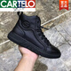 卡帝樂鱷魚（CARTELO）真皮馬丁靴男2025春秋冬新款高幫靴軟底軟面頭層牛皮圓頭短筒靴子 黑色(棉鞋) 40 (250mm)