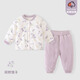 童戀初心寶寶棉服套裝冬裝嬰兒保暖加厚秋冬分體夾棉衣服男女兒童棉衣棉褲 【棉衣套裝】風(fēng)鈴信子 100