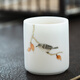 鈺銓龍門(mén) 德化白瓷手繪花鳥(niǎo)主人杯 羊脂玉瓷素燒個(gè)人茶杯陶瓷大容量品茗杯 平安杯手繪花鳥(niǎo)-款式6（約130ml)