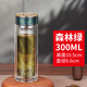 天宏純鈦抑菌高檔雙層玻璃杯抗菌男女士商務(wù)家用辦公泡茶杯禮品水杯子 森林綠【鈦蓋+鈦網(wǎng)】 300ml 1只