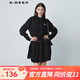 S.DEER圣迪奧春季女裝抽繩連帽撞色字母收腰毛衣針織衫S221Z3516 黑色/91 M 165