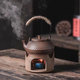 龍寅圍爐煮茶粗陶茶具泡茶壺煮茶器戶外酒精加熱底座明火煮茶爐燒水壺 顆粒壺煮茶器 300ml