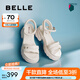 百麗（Belle）厚底增高涼鞋女商場同款真皮質(zhì)感涼鞋D7Z2DBL5 米白 36 (230mm)