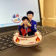 新款孫穎莎王楚欽莎頭CP組合桌面擺件搖搖樂(lè)雙面亞克力立牌周邊 莎頭搖搖船/1個(gè)裝(保持微笑) 高清覆膜
