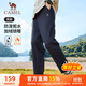 駱駝（CAMEL）加絨直筒長(cháng)褲男裝防潑水梭織運動(dòng)褲 C14CAYL6633A 幻影黑 XL