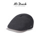 Mr DUCK亞麻人字紋鴨舌帽男女 百搭美式復古雅痞縫前進(jìn)帽 大頭圍男士帽子 MS46109-人字深灰 （鴨舌帽） XL （60cm以上）