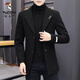 啄木鳥(niǎo)（TUCANO）品牌男裝秋冬呢子大衣外套男加厚韓版潮流男士短款風(fēng).衣成熟穩重 黑色【加厚】 加絨 L 【110-130斤】