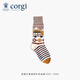 CORGI英國卡通繪畫(huà)圖案柯基男士款輕棉簡(jiǎn)約百搭英倫中筒男襪 卡通汽車(chē) 1雙 40-44