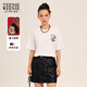 Teenie Weenie小熊短袖T恤女2025年春夏新款刺繡學(xué)院風(fēng)短袖打底衫上衣
