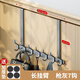 沐爵門(mén)后掛鉤掛衣架5cm厚門(mén) 超長(cháng)款免打孔浴室門(mén)背式衣服衣帽收納神器 槍灰色上下方鉤（長(cháng)臂 7鉤）