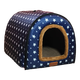 妞派特 NEW PET中大型犬金毛大狗窩保暖冬季可拆洗房屋冬天加厚房子室外戶外貓窩 滿天星普通款愛心貼+防雨布 S號35*32*28cm門洞13*13cm