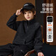 ASK JUNIOR搖粒絨半開(kāi)拉鏈男童衛衣冬加厚保暖兒童外套 深灰色 150 