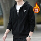 耐克（NIKE）外套男2025春季款運動(dòng)服戶(hù)外時(shí)尚休閑服針織連帽衛衣透氣夾克 BV2646-010/黑色/加絨連帽 L
