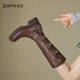 達(dá)芙妮（DAPHNE）西部牛仔靴女高筒2025夏季棕色長(zhǎng)筒靴厚底美拉德復(fù)古騎士靴 棕色 37