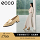 愛(ài)步（ECCO）豆豆鞋女 時(shí)尚潮流百搭尖頭百搭淺口樂(lè )福單鞋  型塑214283 HL 裸色21428301211（牛皮革） 39
