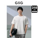 GXG男裝 310g小香風(fēng)肌理面料寬松休閑圓領(lǐng)短袖T恤男士 白色 XL