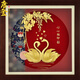 唐登 足金天鵝結婚禮物送新人新娘閨蜜朋友新婚高級創(chuàng  )意輕奢的高檔擺件 心心相印天鵝-輕奢金箔30X30厘米