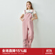 樂町涂鴉休閑工裝背帶褲20春季新品街頭百搭連體褲寬松褲子 粉色（現(xiàn)貨） XS