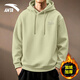 安踏加絨連帽衛衣男款2025冬季新款加厚青少年帶帽初高中男士運動(dòng)外套 蟬黃綠【加絨款】 L /175(120-140斤）