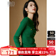 晚白【新品】2025秋冬款時(shí)尚洋氣外搭毛衣百搭顯瘦套頭針織衫女上衣 青蔥綠 XL