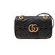 古馳（GUCCI）女包Marmont系列牛皮鏈條單肩包GG經(jīng)典斜挎包女士七夕 情人節(jié)禮物 小號(hào) 446744 DTDIT 1000黑色 古琦古奇古馳女包