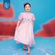 年衣女童連衣裙紗裙夏季新款中式國風(fēng)公主裙 牡丹粉紅 140