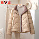 雅鹿2025新款輕薄羽絨服女舒適大碼簡(jiǎn)約百搭短款立領(lǐng)潮流寬松女士外套 卡其色 M 推薦100-120斤
