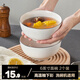 友來福陶瓷帶蓋湯碗圓形湯盆多人大容量純白家用酒店餐具大號品鍋面碗 2只裝-6英寸黑邊面碗