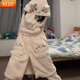 REJIP睡衣女秋冬季新款吉伊卡哇加厚睡袍可愛(ài)卡通長(cháng)款珊瑚絨保暖家居服 吉伊卡哇睡袍 S 【80-95斤】