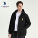 U.S. POLO ASSN.保羅衛衣男休閑連帽男士衛衣百搭衣服男裝上衣外套 黑色 L 