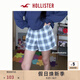 HOLLISTER25秋新款法蘭絨翻腰LOGO睡褲可外穿短褲女裝346-5069 海軍藍格紋 S (165/68A)標準版