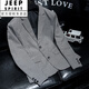 JEEP SPIRIT千鳥(niǎo)格西服外套 歐貨潮流棉感便服單西 韓版修身格子西裝男裝大碼 卡其黑格子 L -130斤