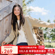飛鳥(niǎo)和新酒大碼時(shí)尚新款復古繡花寬松襯衫式工裝女士長(cháng)袖外套 駝色HCJ02 M
