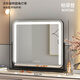 柏菲登方形臥室智能鏡子化妝鏡臺式led燈泡家用桌面梳妝臺鏡子帶燈補光 化妝鏡美妝鏡 橫款黑色60*52插電