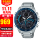 卡西歐（CASIO）男表EDIFICE太陽能藍牙紅牛賽車手表男 ECB-900DB-1B