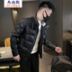 杰遜斯冬季立領(lǐng)羽絨服男短款加厚保暖白鴨絨衣服男士潮流痞帥冬裝皮外套 B317-PY103黑色（單件外套） XL （125-140斤）