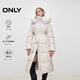 ONLY冬季90白鵝絨連帽大毛領(lǐng)長(cháng)款羽絨服女|124412031 A05 冬白色 S (160) 80A