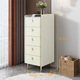 涌百臥室床頭邊柜窄五斗柜40寬輕奢皮質(zhì)儲物抽屜柜實(shí)木收納創(chuàng  )意五斗櫥 米白色
