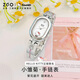 正港（ZGO）Hello Kitty手表女學(xué)生中古風(fēng)高中生手鏈?zhǔn)⒈砣慂t生日禮物女 凱蒂貓-銀白