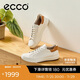 愛步（ECCO） 25年夏季新款牛皮系帶休閑板鞋 柔酷7號男鞋470824 白色/棕色41