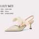 Lily Wei【少女心事】夏季新款后空時(shí)裝涼鞋女蝴蝶結(jié)甜美系高跟鞋 加寬加肥版 38