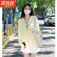 防曬衣女款夏季薄款2024年寬松防紫外線長(zhǎng)袖外套冰絲開(kāi)衫防曬服 黃色 M