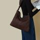 紅蜻蜓牛皮包包女托特包大容量腋下包通勤百搭時(shí)尚女包送女友七夕禮物 深咖啡色