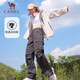 駱駝（CAMEL）直筒梭織工裝長褲女防潑水百搭傘兵褲 C24CA6L6619 幻影黑 XL